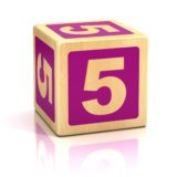 Baby block with number 5